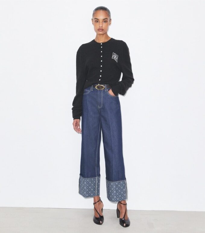 T Monogram Kontrast Manşet Düz Paça Jean T Monogram Kontrast Manşet Düz Paça Jean