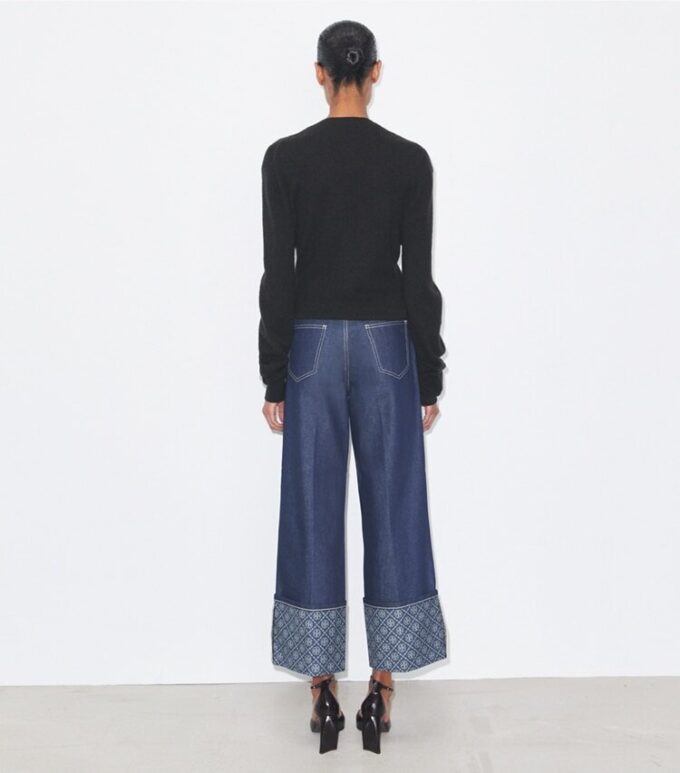 T Monogram Kontrast Manşet Düz Paça Jean T Monogram Kontrast Manşet Düz Paça Jean