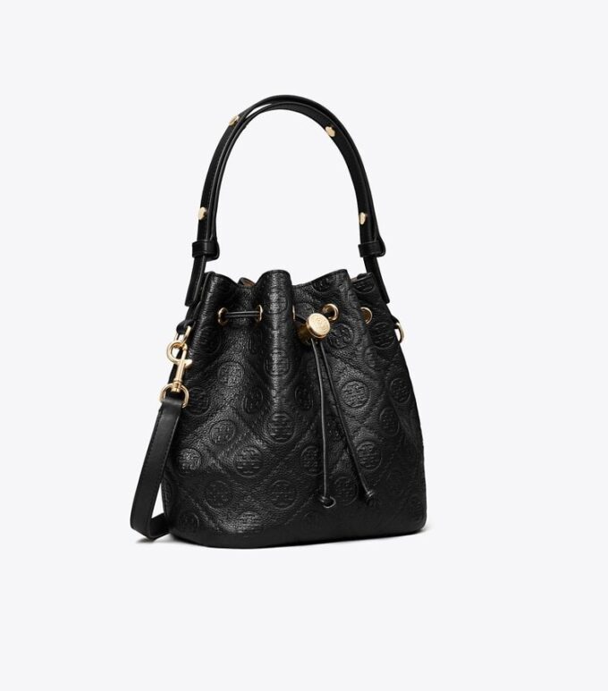 T Monogram Pebbled Bucket Çanta T Monogram Pebbled Bucket Çanta