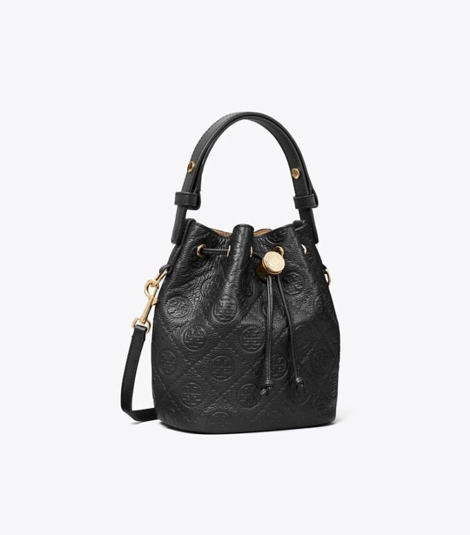 T Monogram Pebbled Mini Bucket Çanta T Monogram Pebbled Mini Bucket Çanta