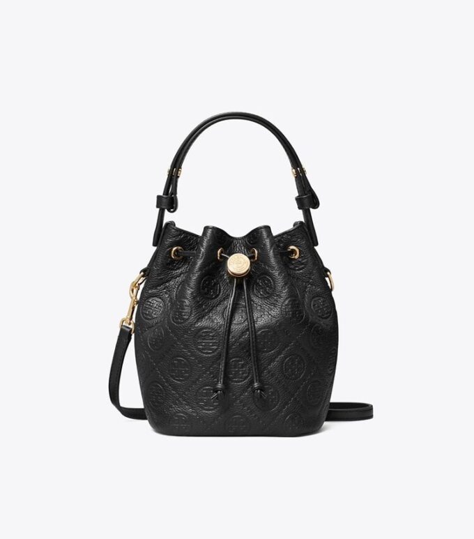 T Monogram Pebbled Mini Bucket Çanta T Monogram Pebbled Mini Bucket Çanta