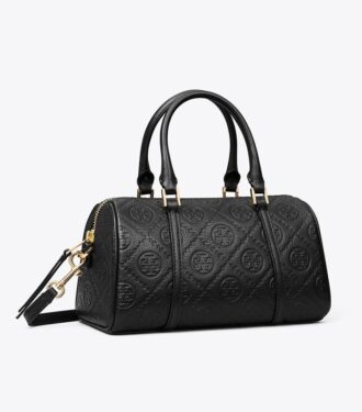 T Monogram Pebbled Petite Barrel Çanta