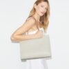 T Monogram Pebbled Tote