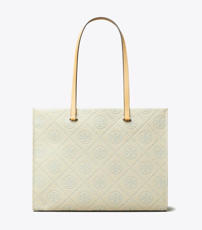 T Monogram Pebbled Tote