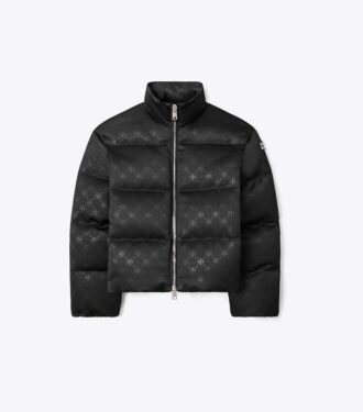 T Monogram Saten Puffer Ceket