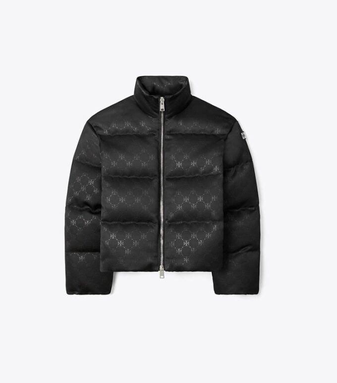 T Monogram Saten Puffer Ceket T Monogram Saten Puffer Ceket