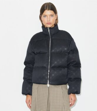 T Monogram Saten Puffer Ceket