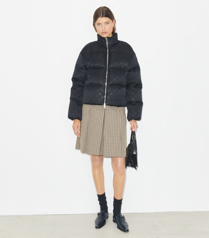 T Monogram Saten Puffer Ceket T Monogram Saten Puffer Ceket