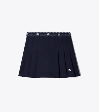 Teknik Twill Logo Bantlı Tenis Eteği