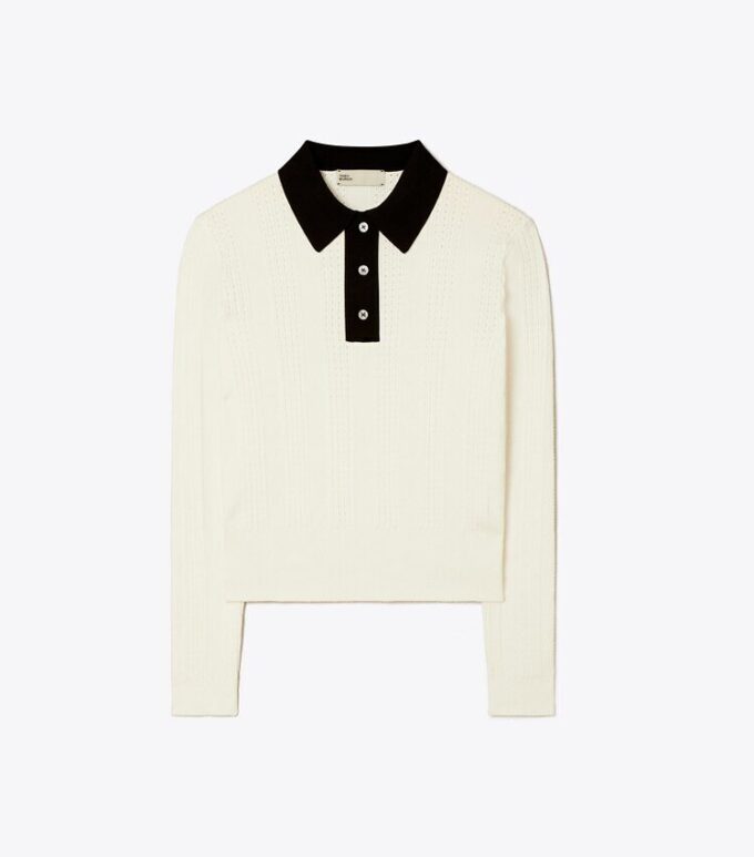 Uzun Kollu Pamuklu Pointelle Polo Uzun Kollu Pamuklu Pointelle Polo