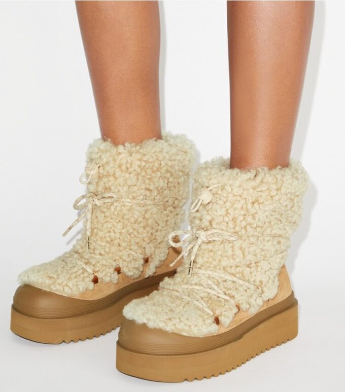 Yumuşak Shearling Bağcıklı Bot Yumuşak Shearling Bağcıklı Bot